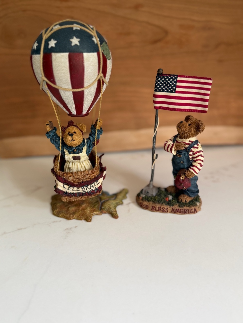 Vintage 2001 Boyds Bears "Betsy B. Bearamerica" and "Sammy Bearmerican”